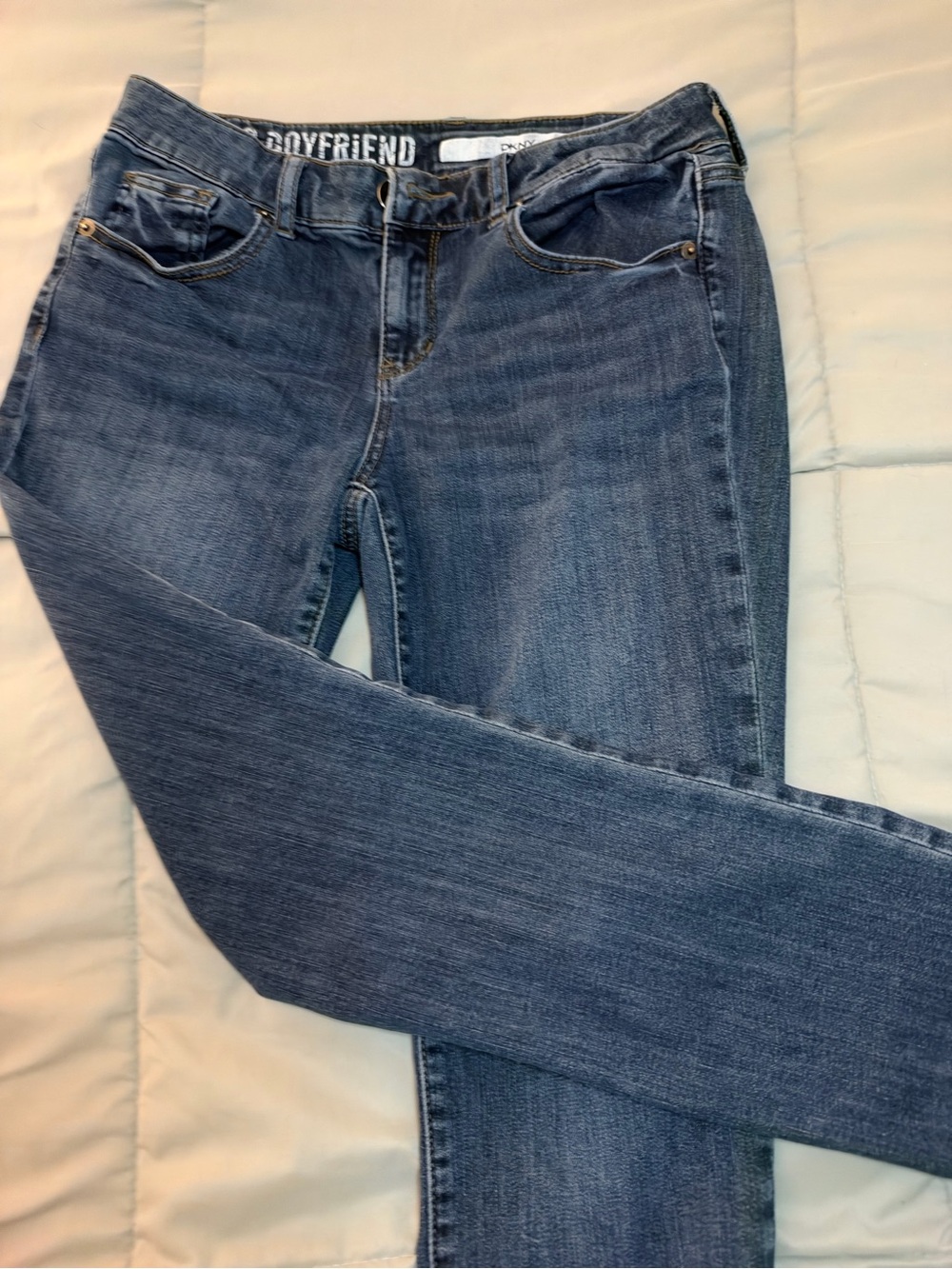 DKNY Women's Boyfriend Jeans in Medium Blue Wash